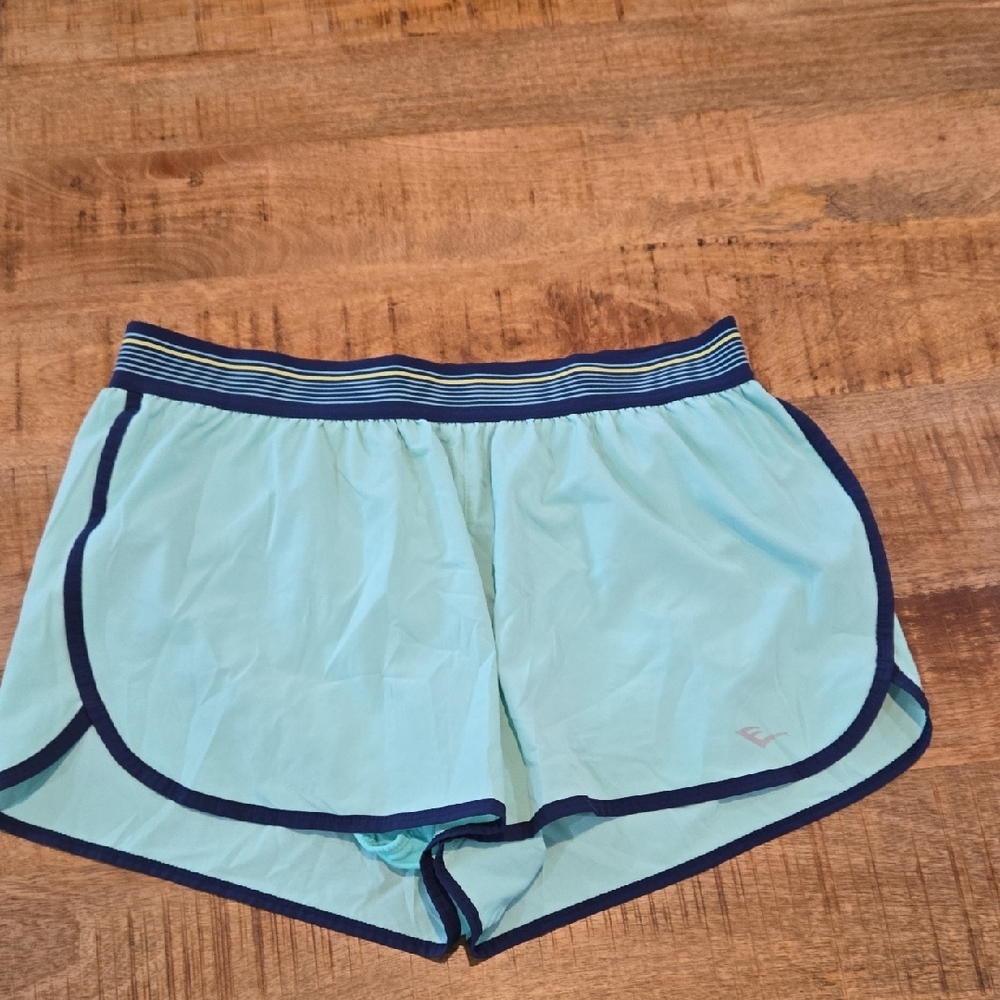Everlast Aqua Women's Athletic Shorts with Navy Trim
